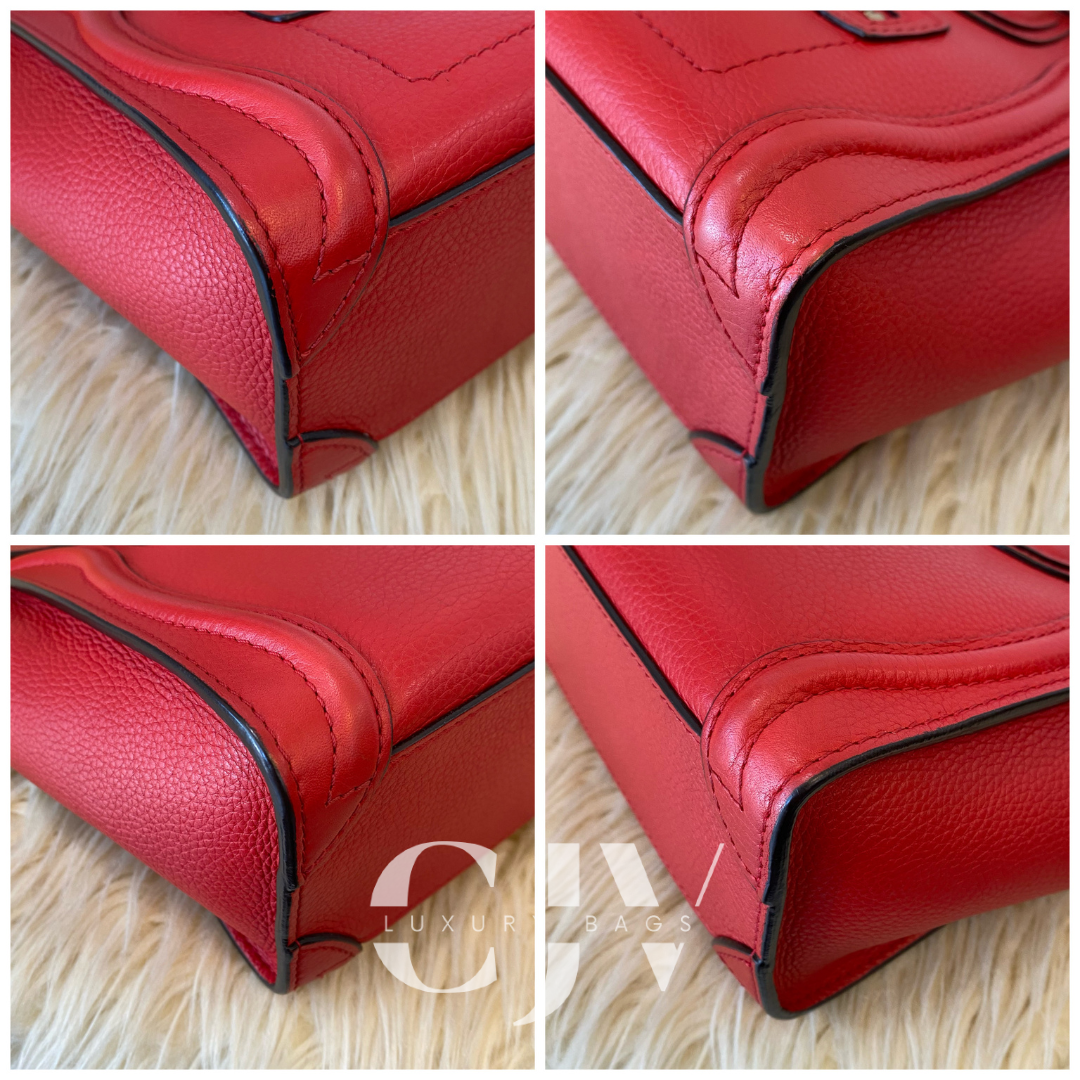 Celine Luggage Nano Red