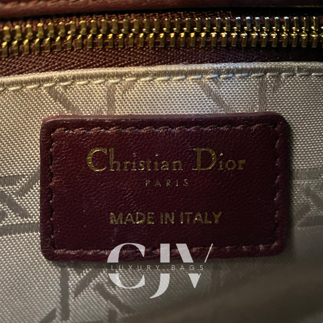 Lady Dior Small ABC Maroon