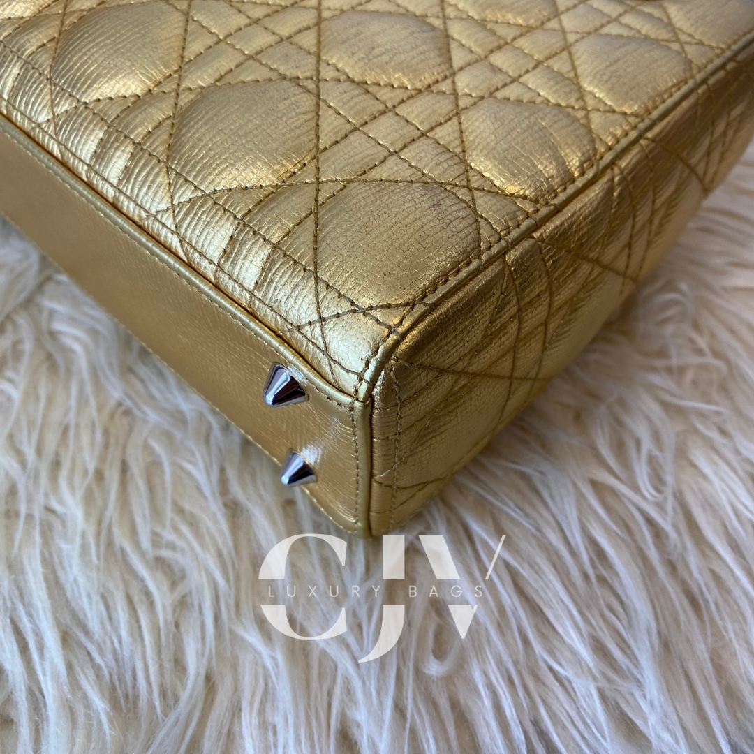 Lady Dior Small ABC Gold