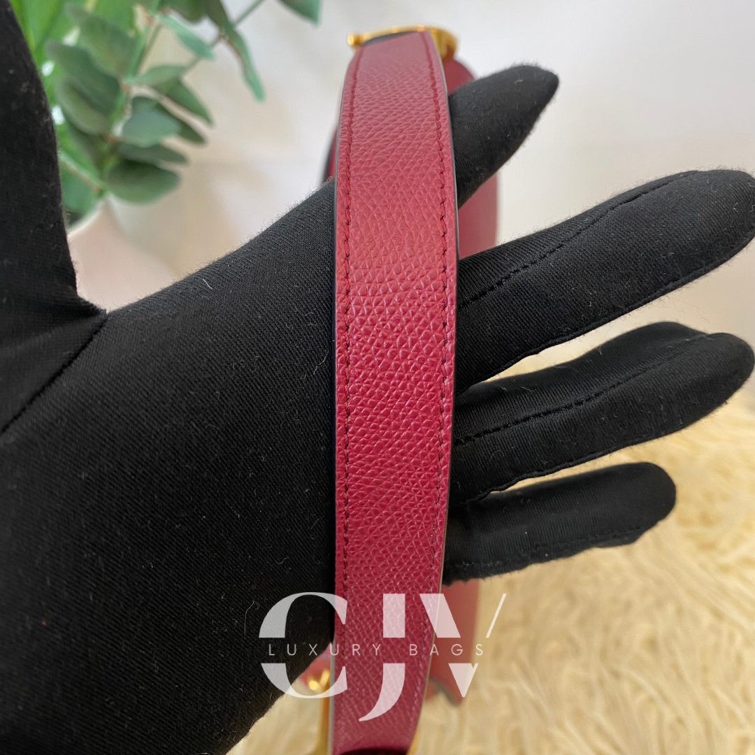 Dior Medium Saddle with Strap Red