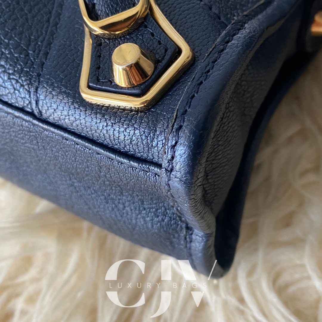 Balenciaga Metallic Edge Dark Blue Mini GHW