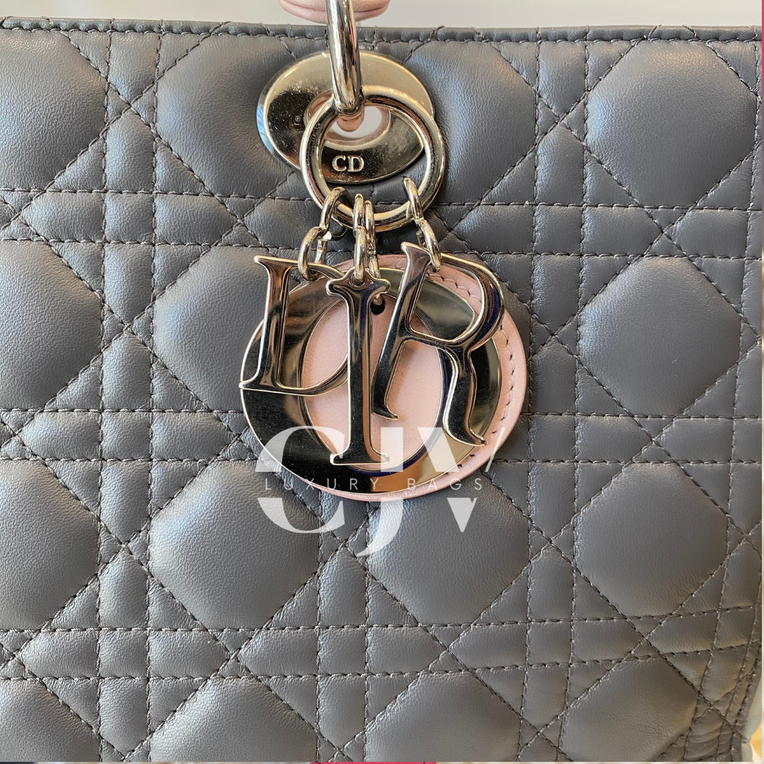 Lady Dior Large Tricolor Gray