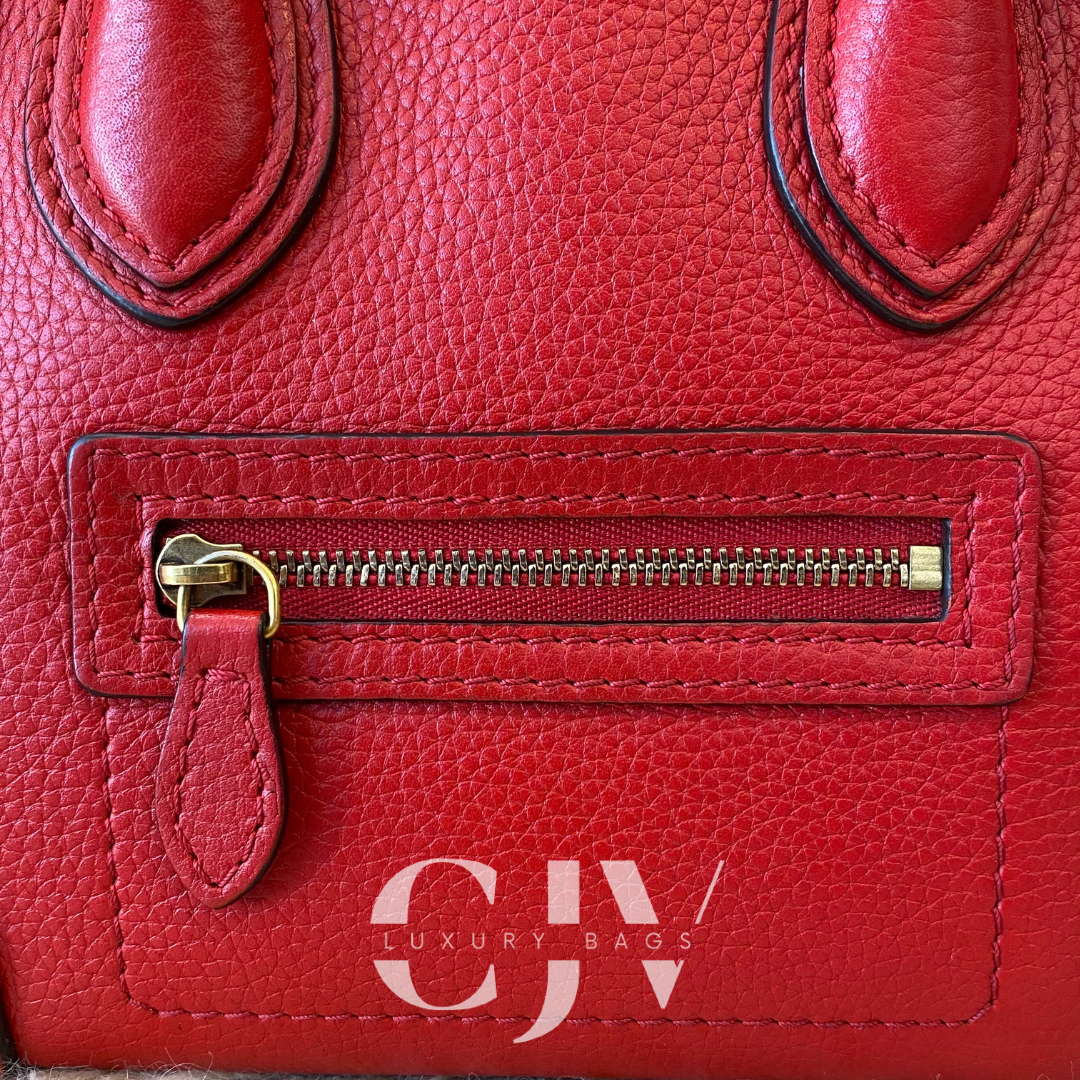 Celine Luggage Nano Red