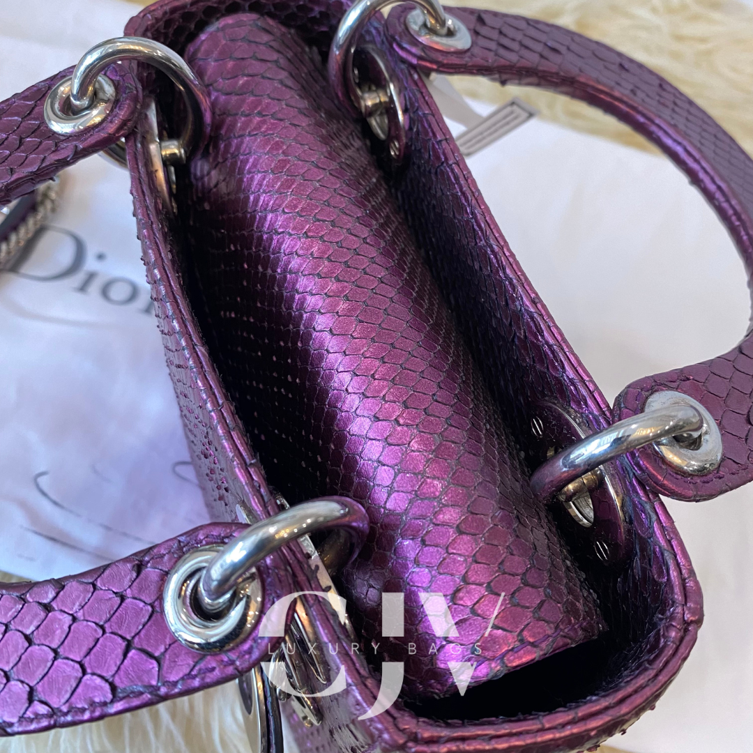 Lady Dior Mini Lizard Pink