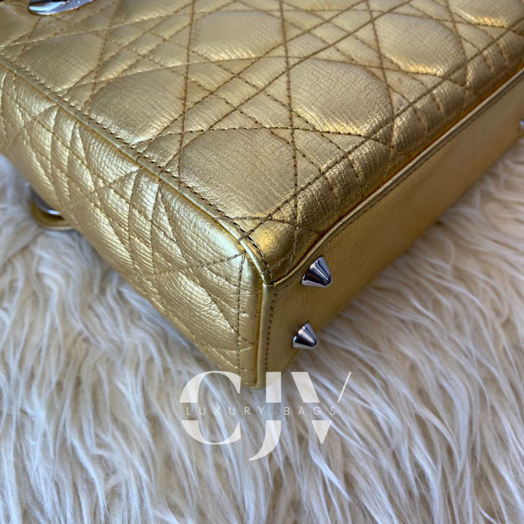 Lady Dior Small ABC Gold