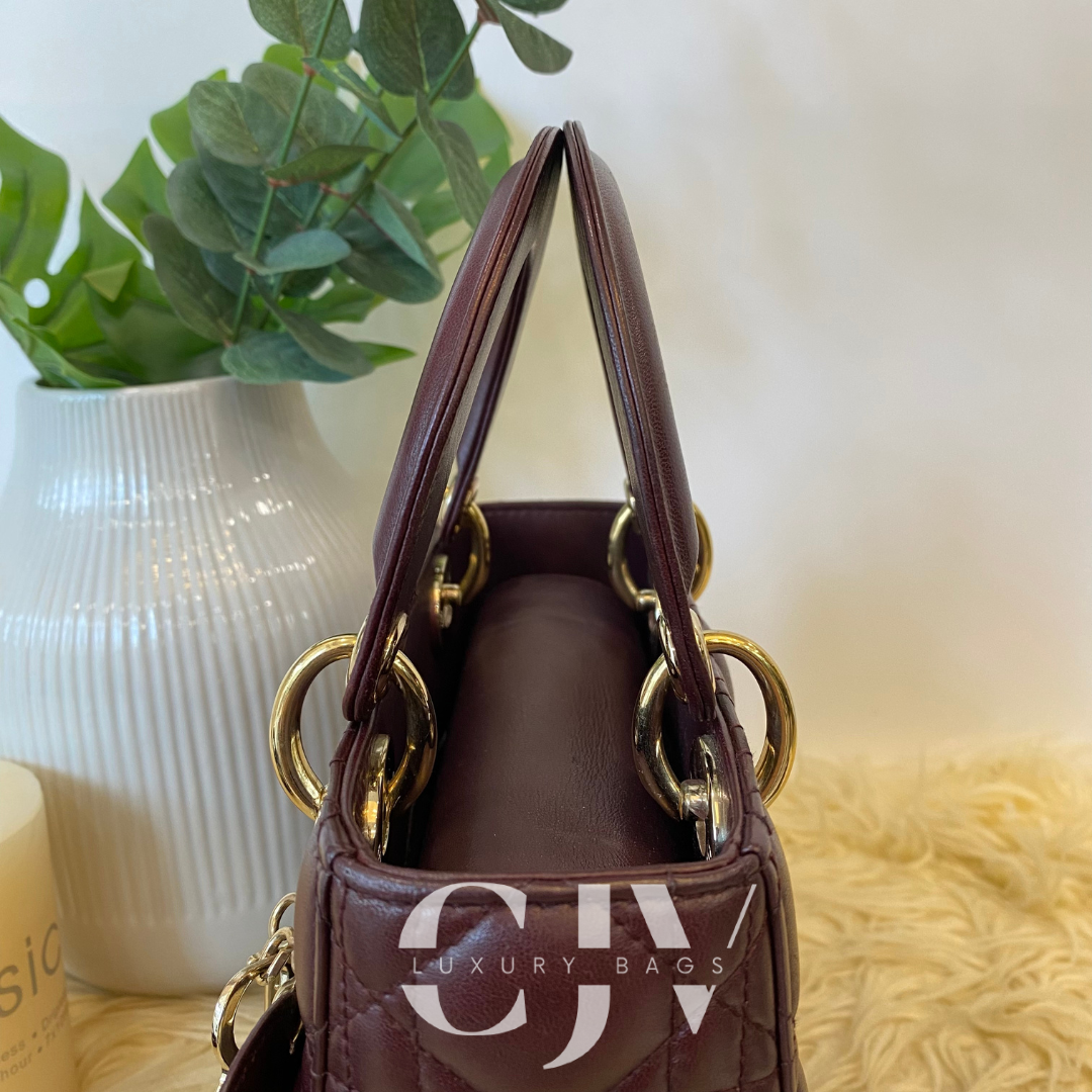 Lady Dior Small ABC Maroon