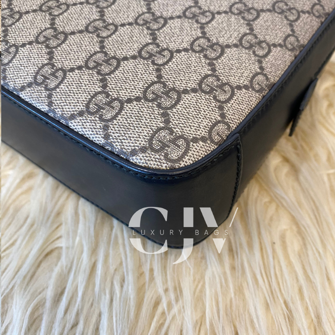 Gucci Web Wristlet Clutch GG Coated