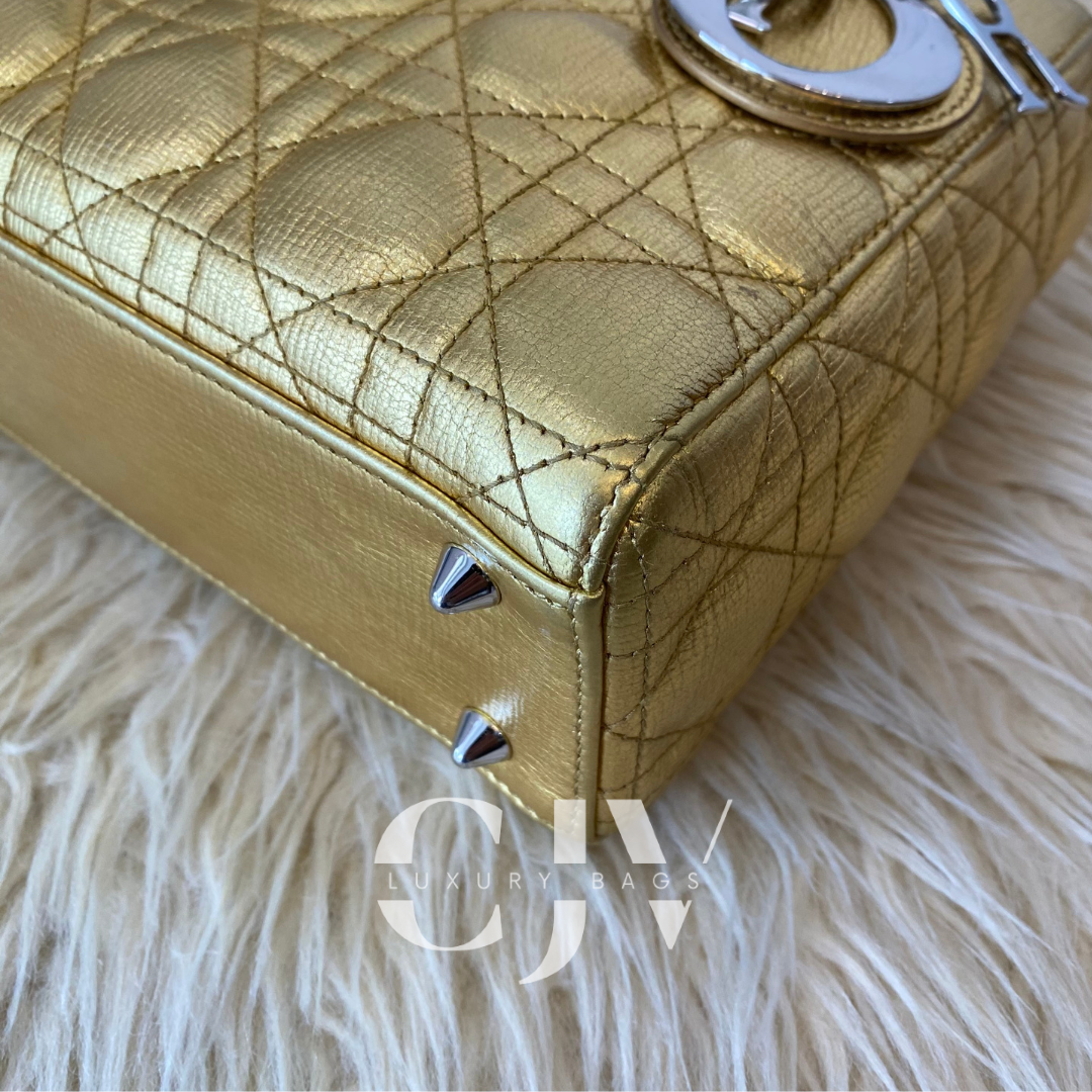 Lady Dior Small ABC Gold