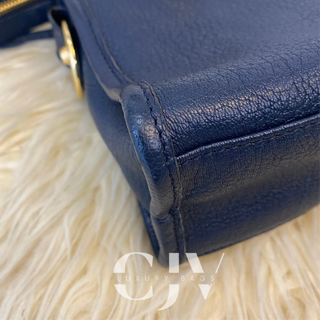 Balenciaga Metallic Edge Dark Blue Mini GHW