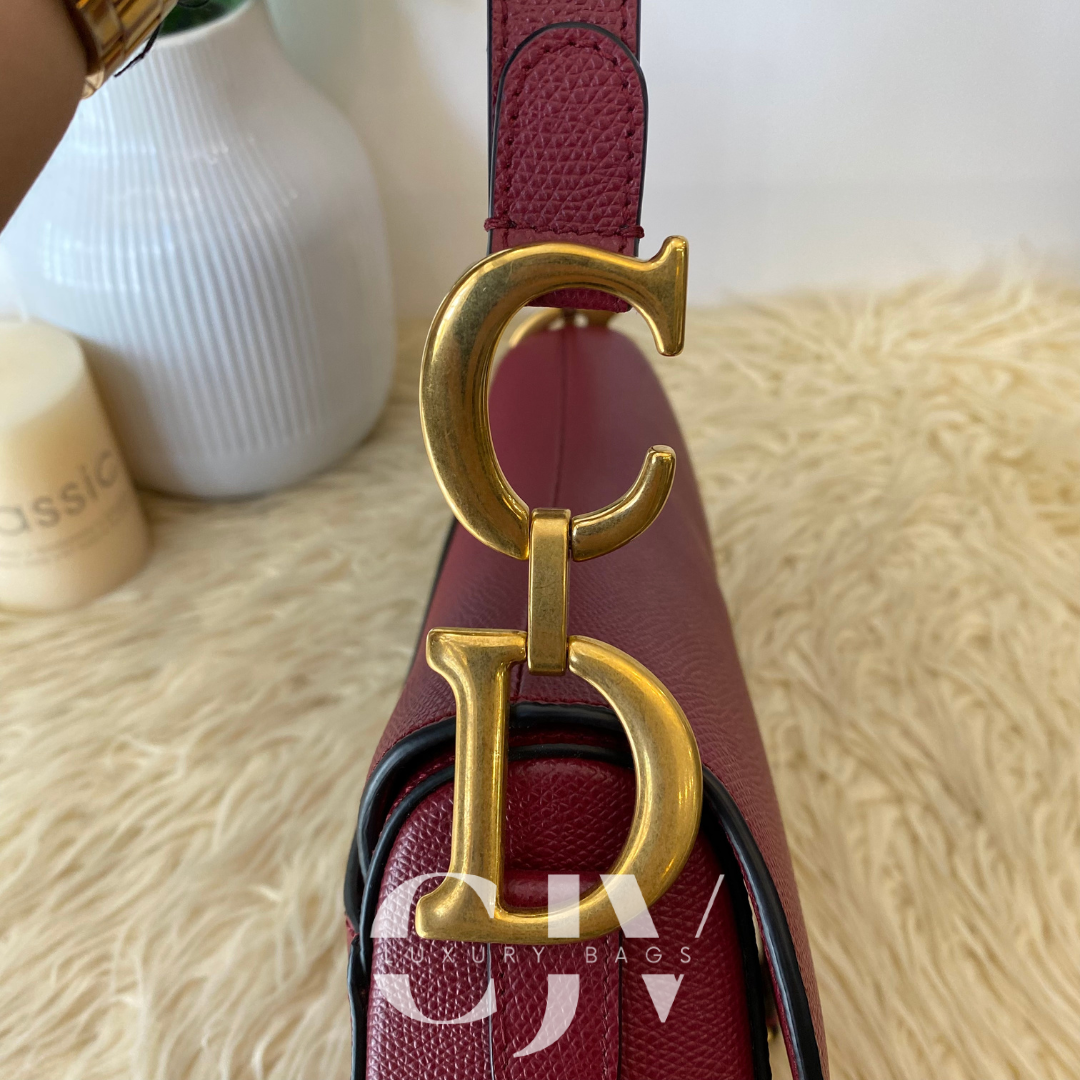 Dior Medium Saddle with Strap Red