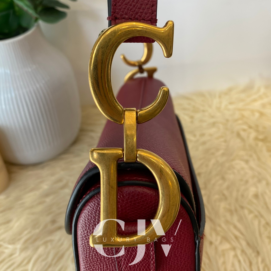 Dior Medium Saddle with Strap Red