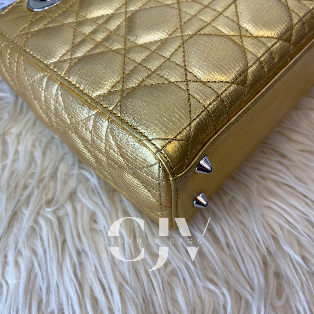 Lady Dior Small ABC Gold