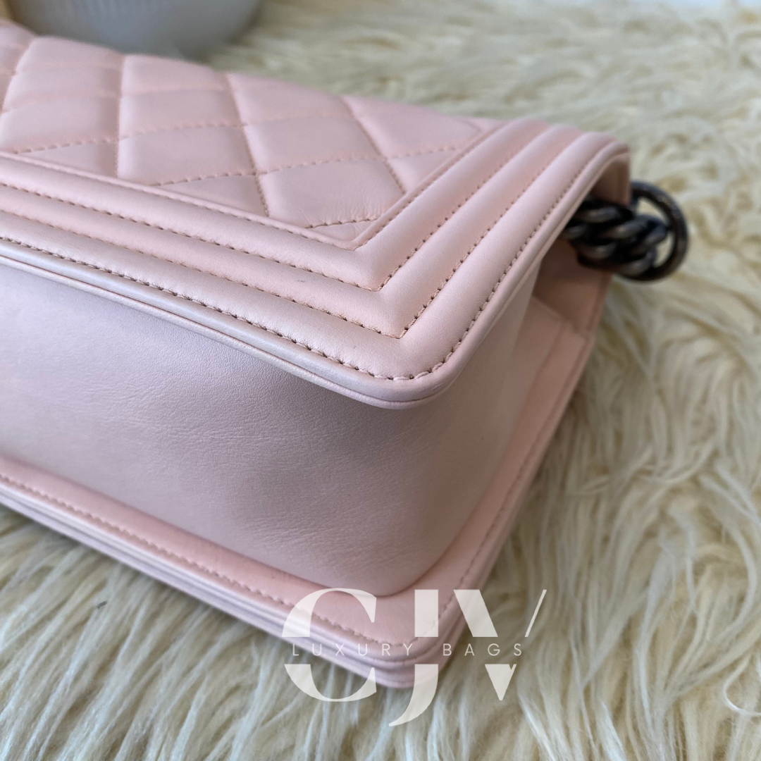 Chanel Leboy Old Medium Baby Pink Lambskin