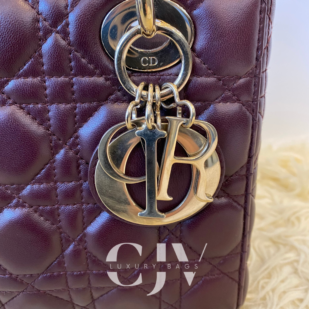 Lady Dior Small ABC Maroon