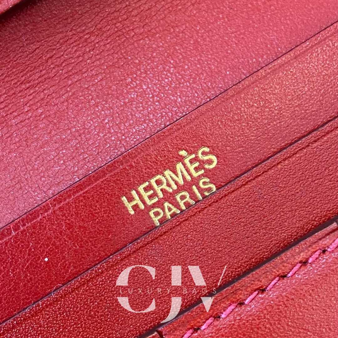 Hermes Bearn Bi-fold Red