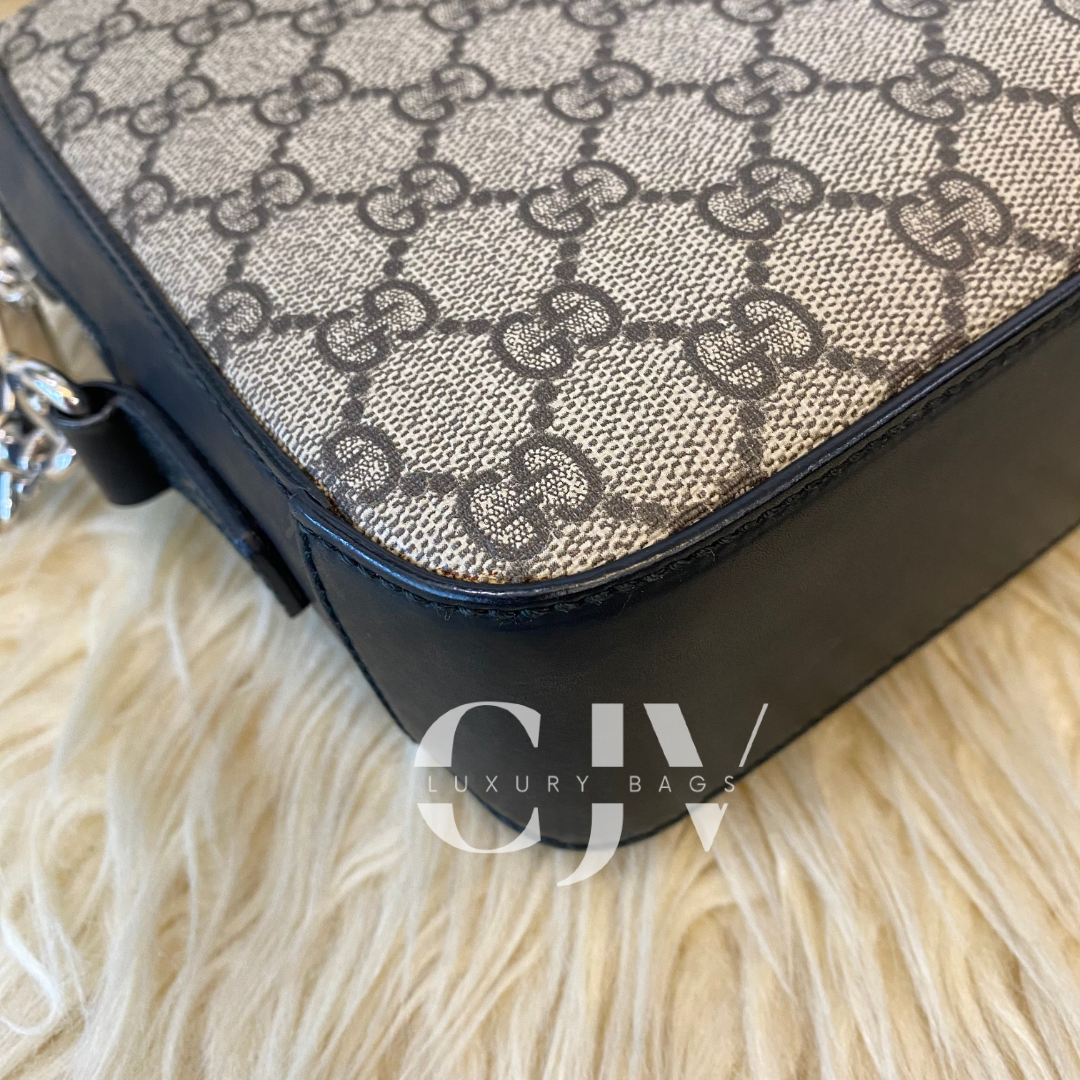 Gucci Web Wristlet Clutch GG Coated