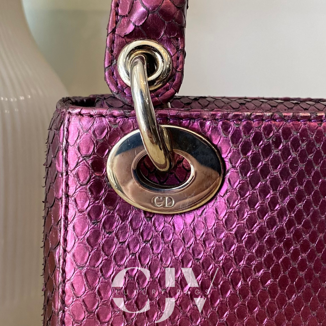 Lady Dior Mini Lizard Pink