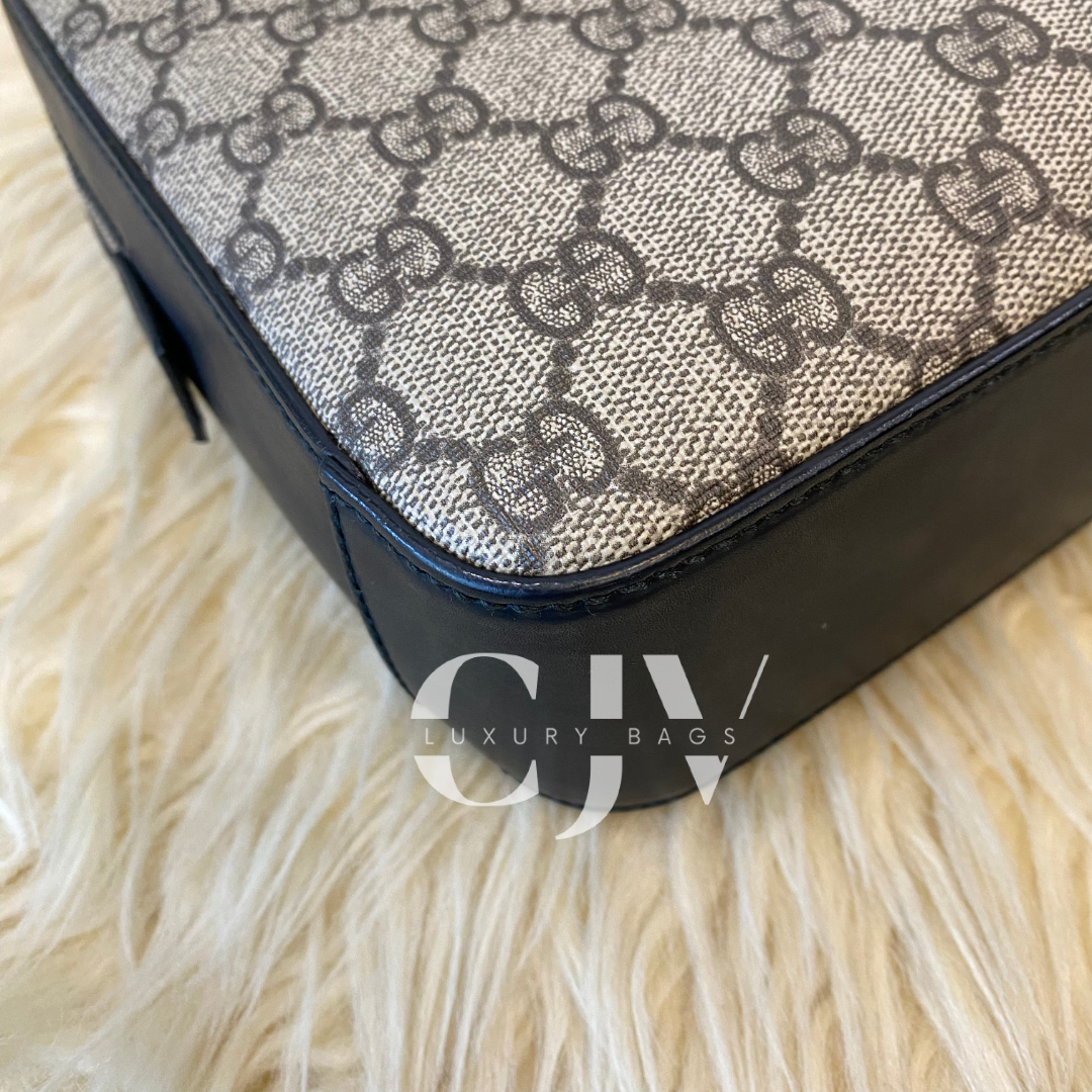 Gucci Web Wristlet Clutch GG Coated