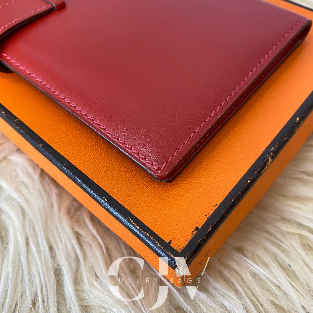 Hermes Bearn Bi-fold Red