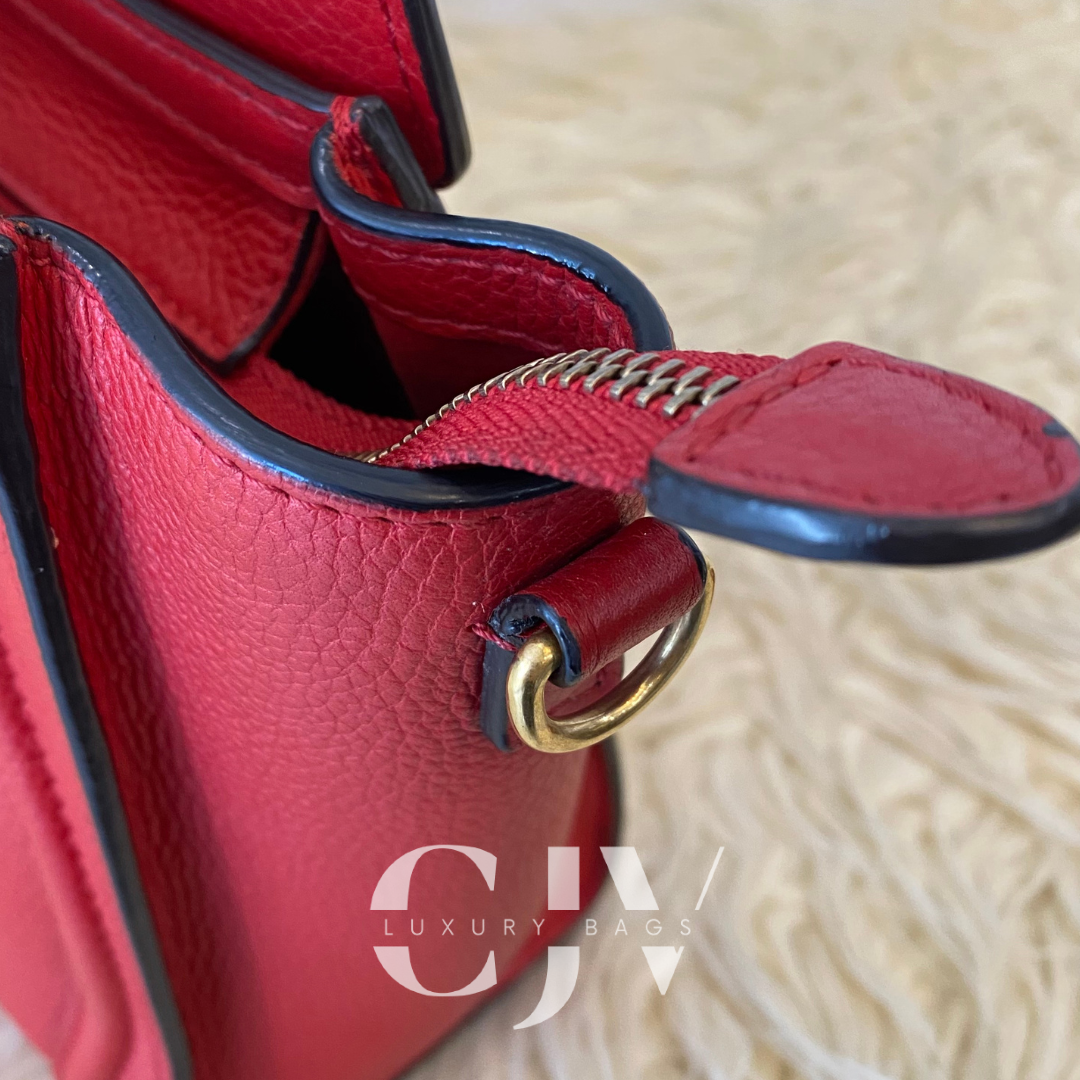 Celine Luggage Nano Red