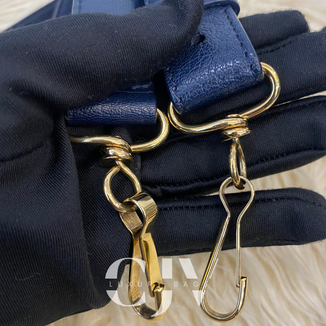 Balenciaga Metallic Edge Dark Blue Mini GHW