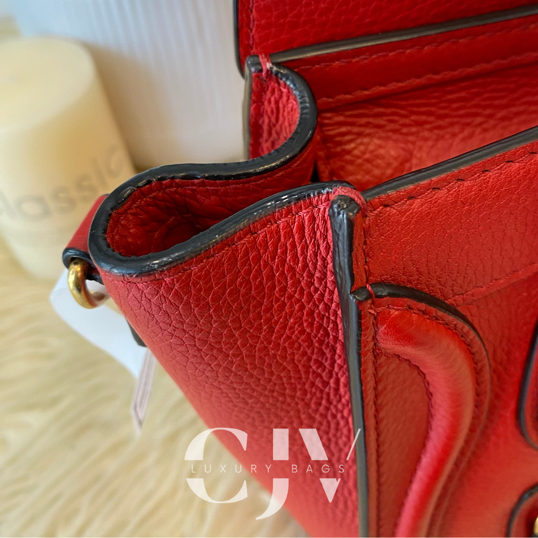 Celine Luggage Nano Red