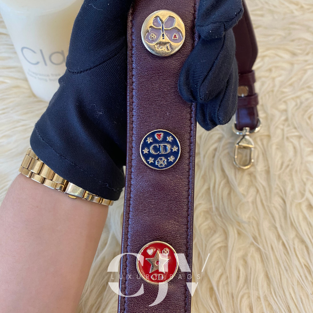 Lady Dior Small ABC Maroon