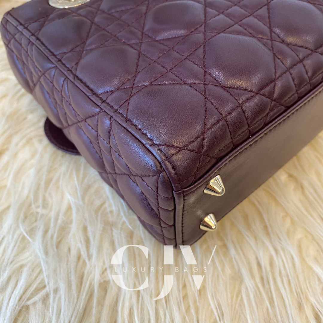 Lady Dior Small ABC Maroon