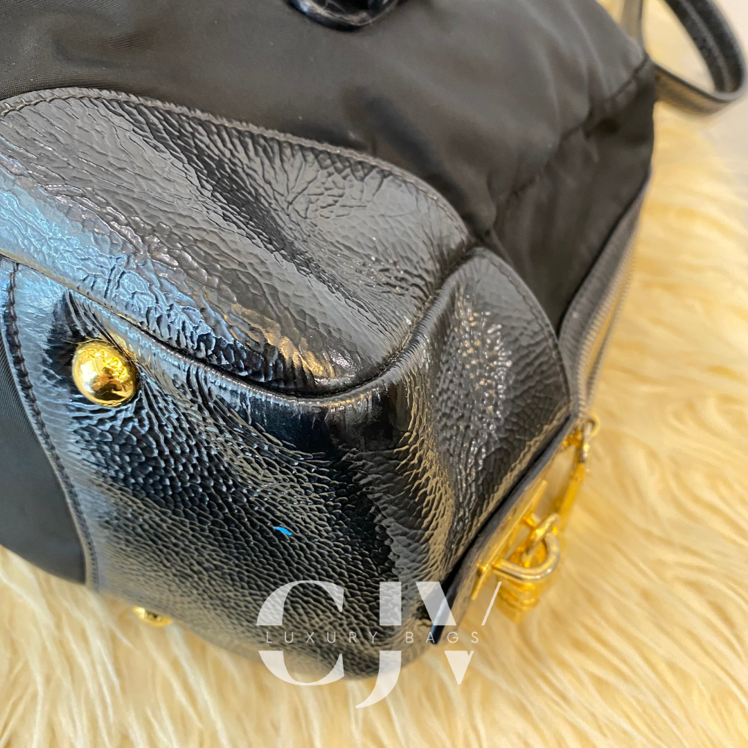 Prada Nylon Bowling Bag Black