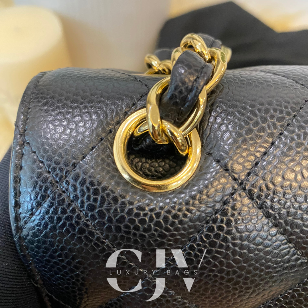 Chanel Double Flap Jumbo Caviar GHW (S14)