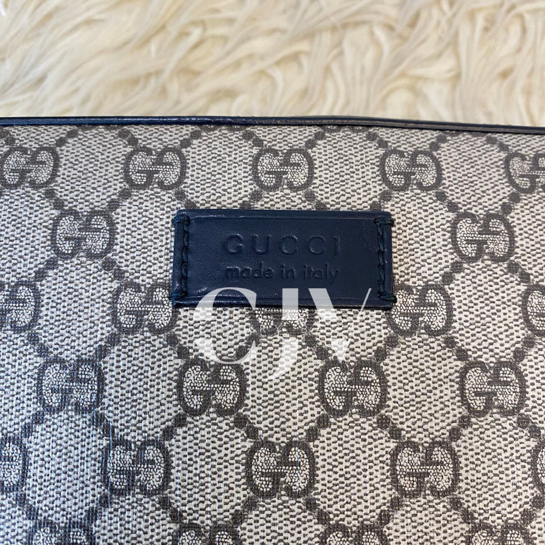 Gucci Web Wristlet Clutch GG Coated