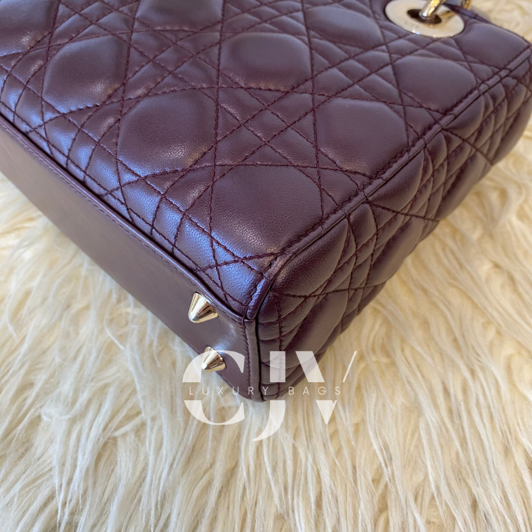 Lady Dior Small ABC Maroon