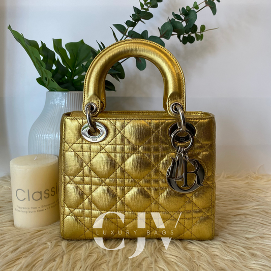 Lady Dior Small ABC Gold