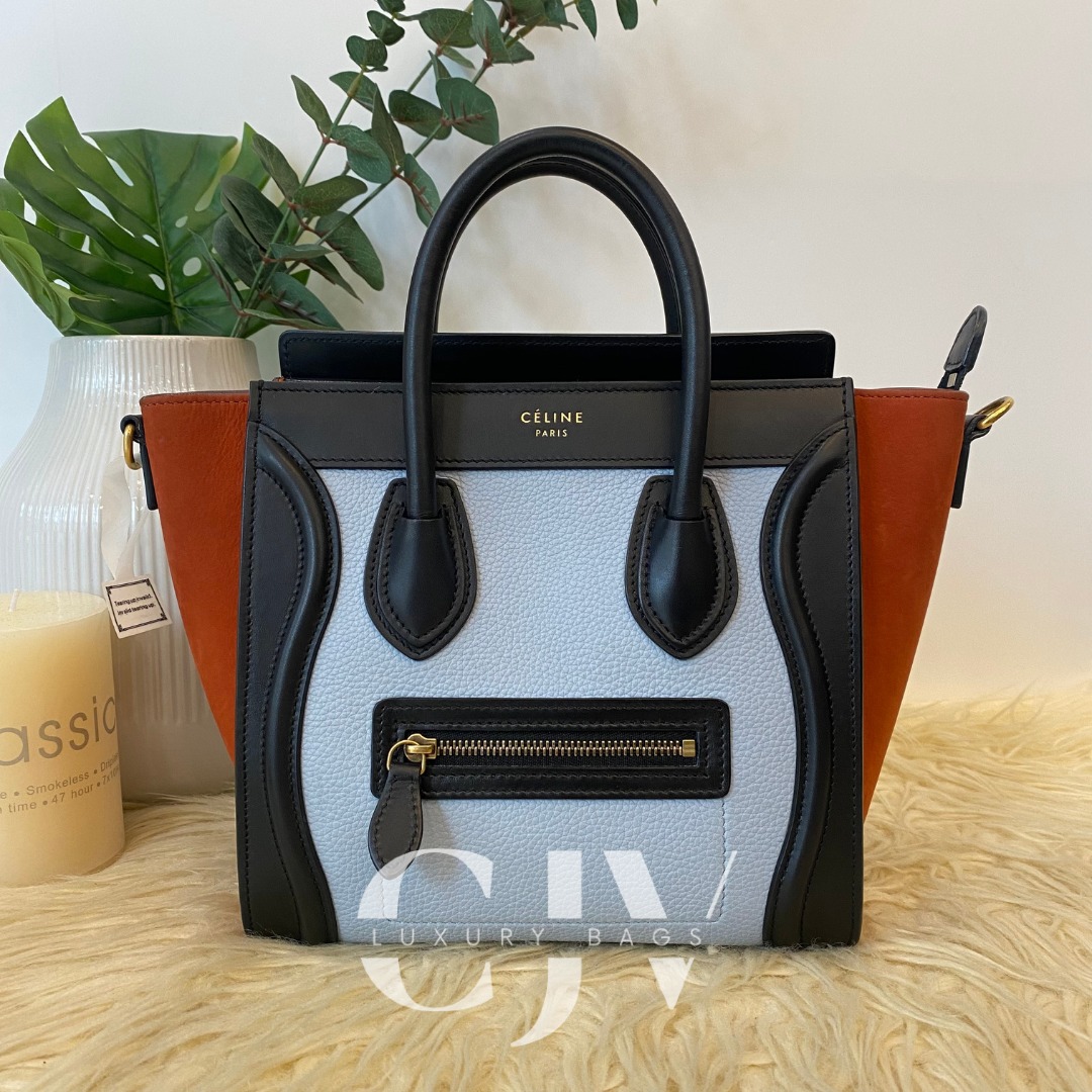 Celine Luggage Nano Tricolor Powder Blue