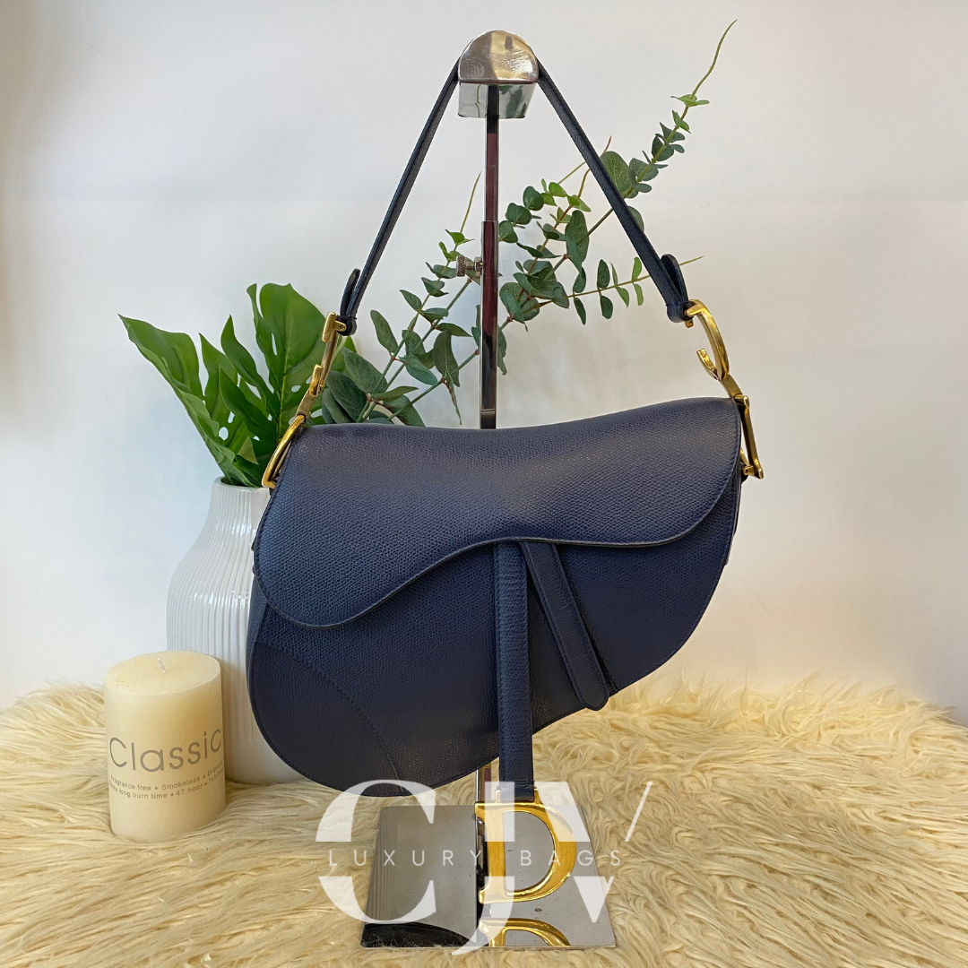 Dior Saddle Medium Navy Blue