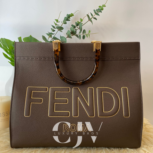 Fendi Sunshine Tote Brown