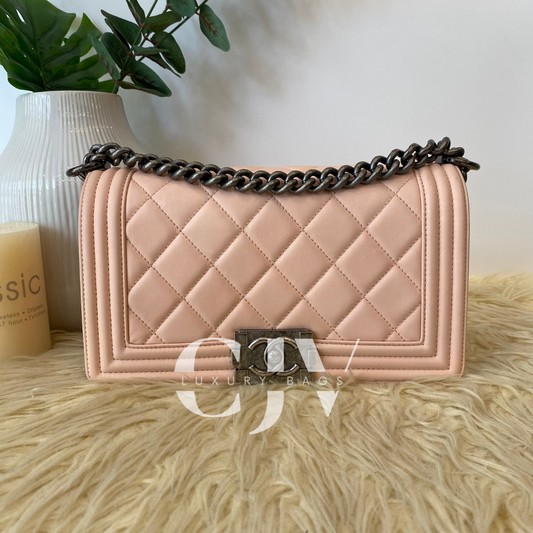 Chanel Leboy Old Medium Baby Pink Lambskin