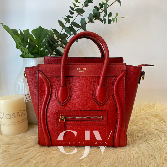 Celine Luggage Nano Red