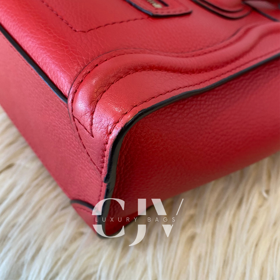 Celine Luggage Nano Red