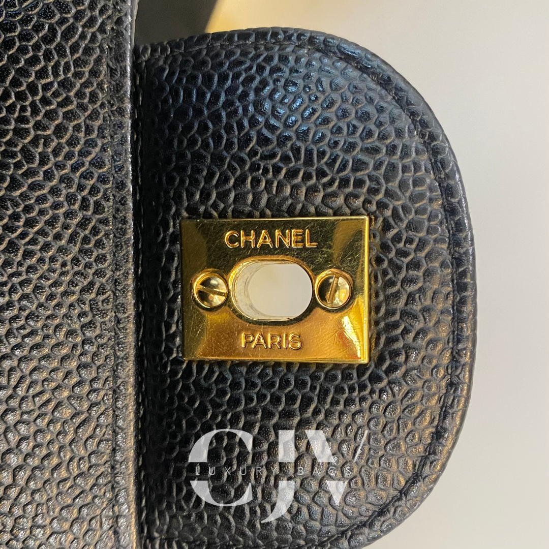 Chanel Double Flap Jumbo Caviar GHW (S14)