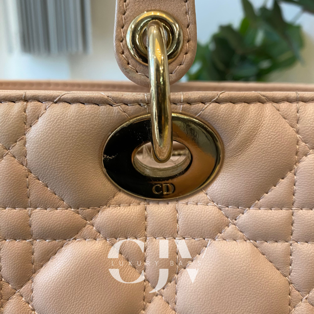 Lady Dior Large Nude Pink