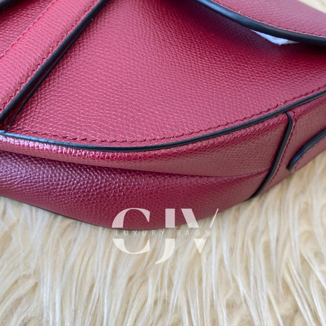 Dior Medium Saddle with Strap Red