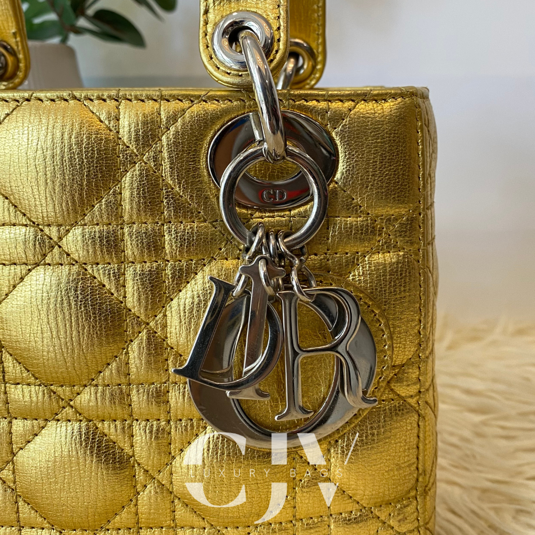 Lady Dior Small ABC Gold