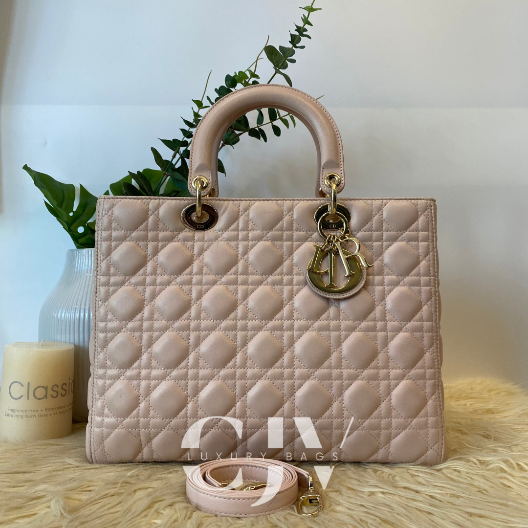 Lady Dior Large Nude Pink