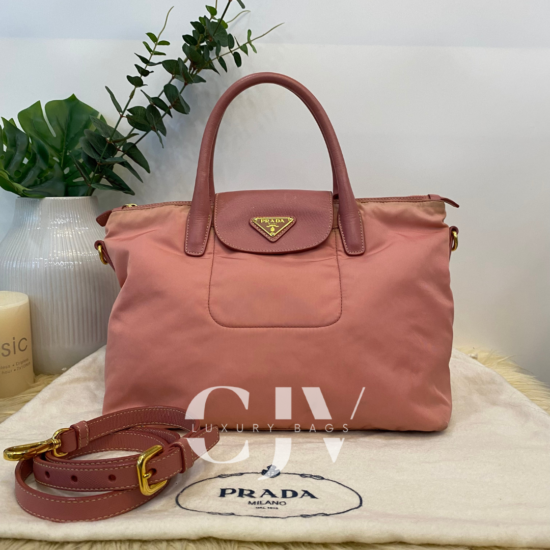 Prada Tessuto Nylon Two Way Pink