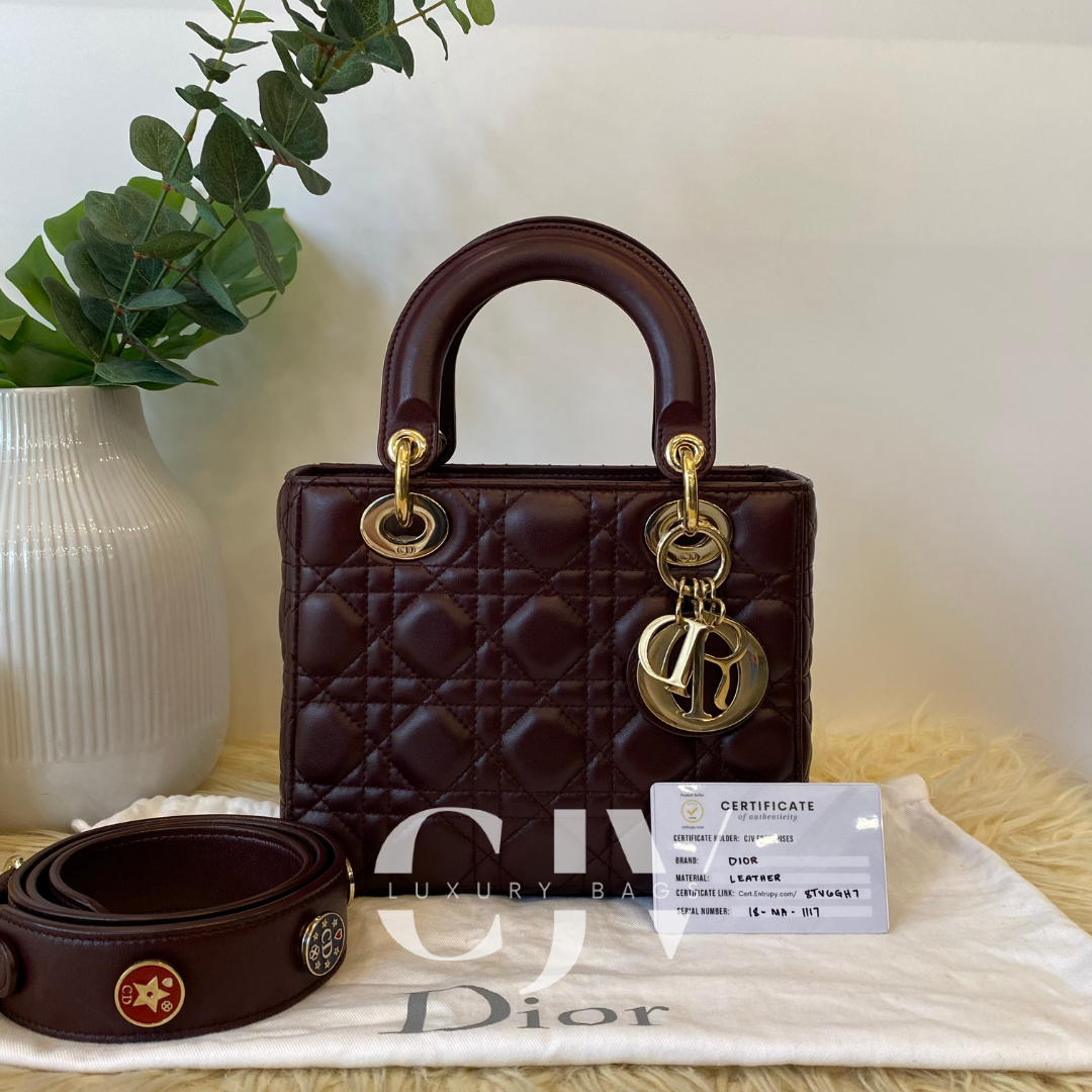 Lady Dior Small ABC Maroon