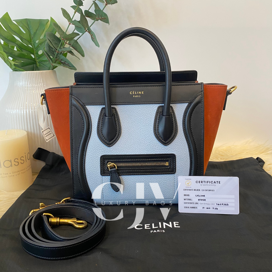 Celine Luggage Nano Tricolor Powder Blue