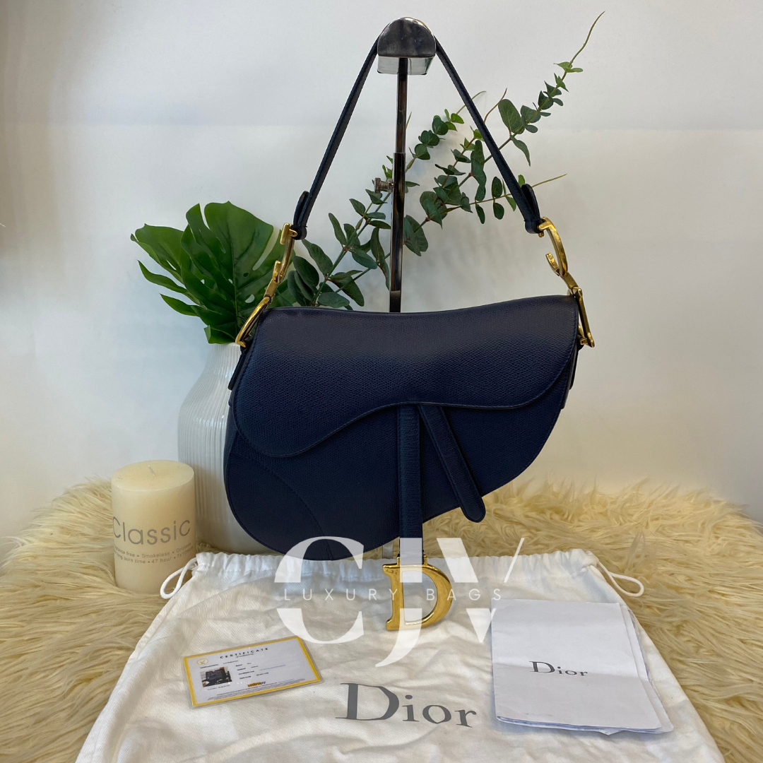 Dior Saddle Medium Navy Blue