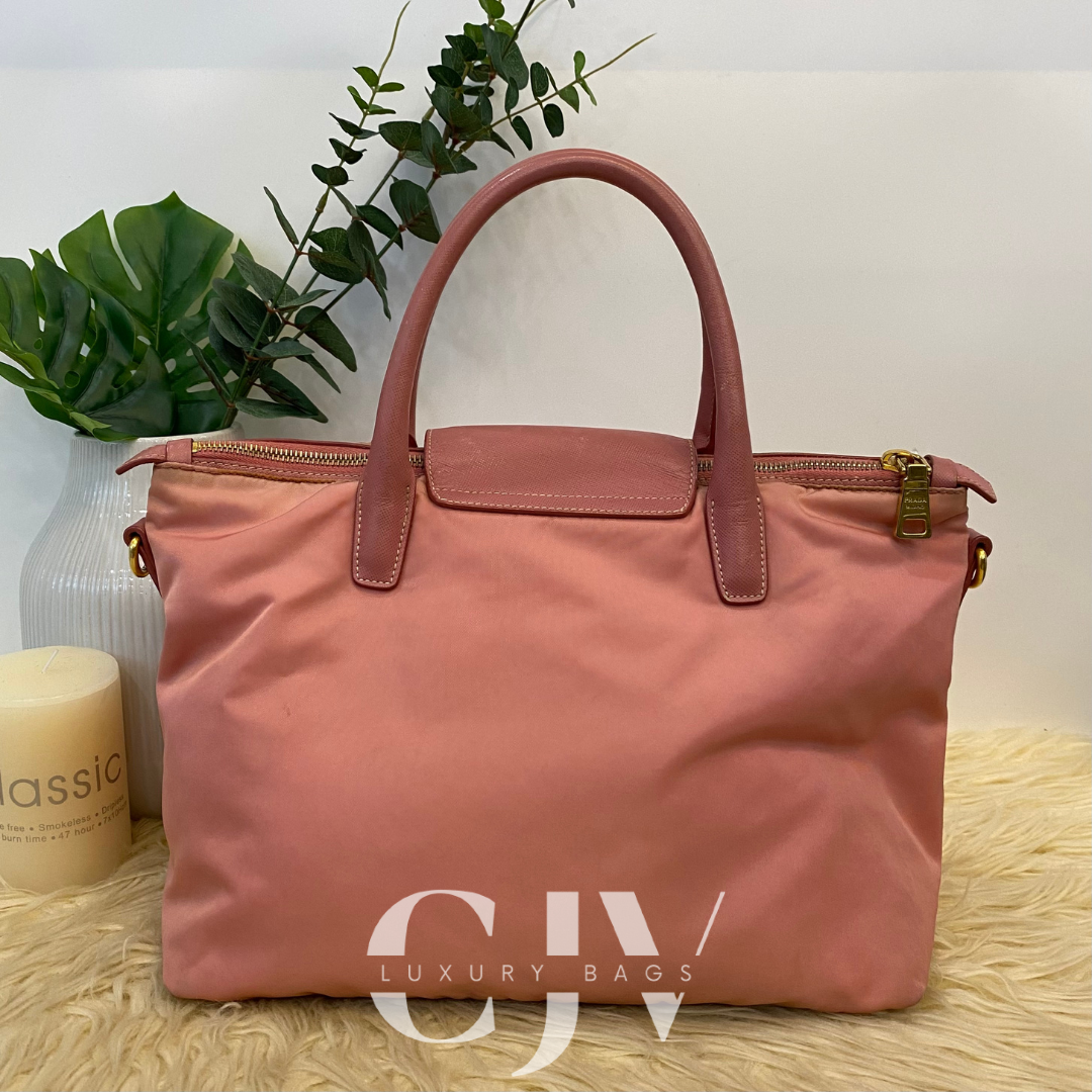 Prada Tessuto Nylon Two Way Pink