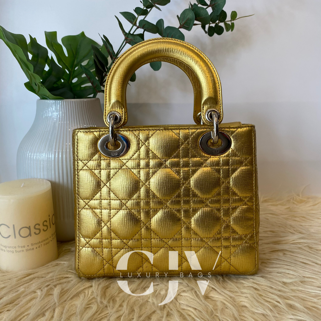 Lady Dior Small ABC Gold